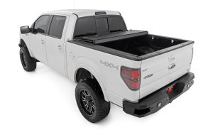 Ford F-150 Hard Tri-Fold Flip Up Bed Cover - Rough Country - '04-'14